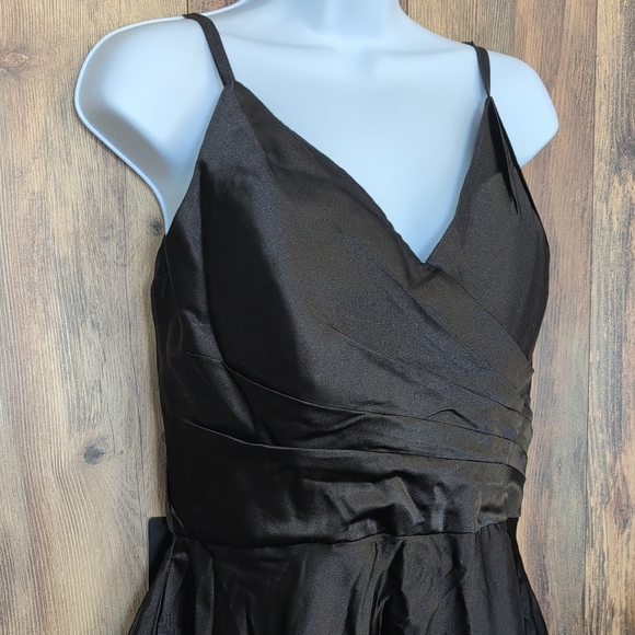 LoyELoy Black Strapless Silky Maxi Sleeveless NWT Dress L M679 - Picture 2 of 9